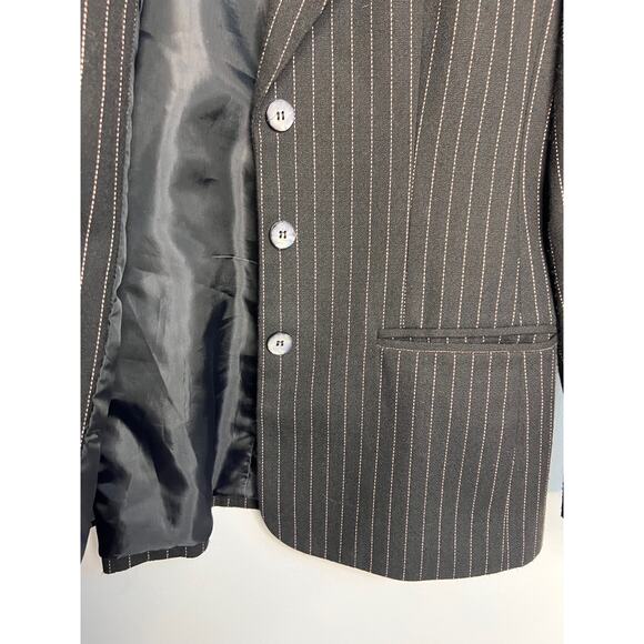 Vtg The Villager Womens Single Breasted Blazer Sz 4 Pinstripe Preppy Work - Picture 3 of 8